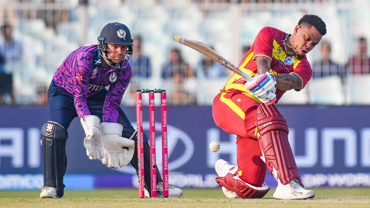 West Indies’ Shimron Hetmyer plays a shot during the ICC Men’s T20 World Cup 2026 Group C match between West Indies and Scotland at Eden Gardens, in Kolkata on Saturday, February 07, 2026. (Photo: IANS)