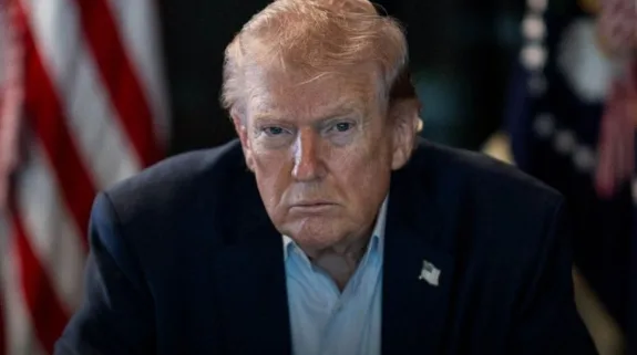 US President Donald Trump during a White House discussion on the Iran conflict