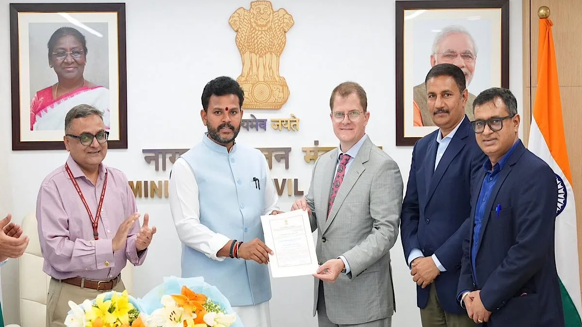 Aviation Minister Rammohan Naidu hands over DGCA aerodrome licence to Noida International Airport