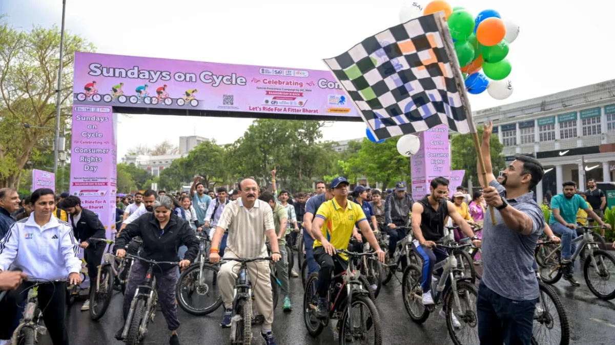 Photos: Raahgiri Day returns to Connaught Place as Delhi hosts nodal event of 65th Fit India Sundays on Cycle