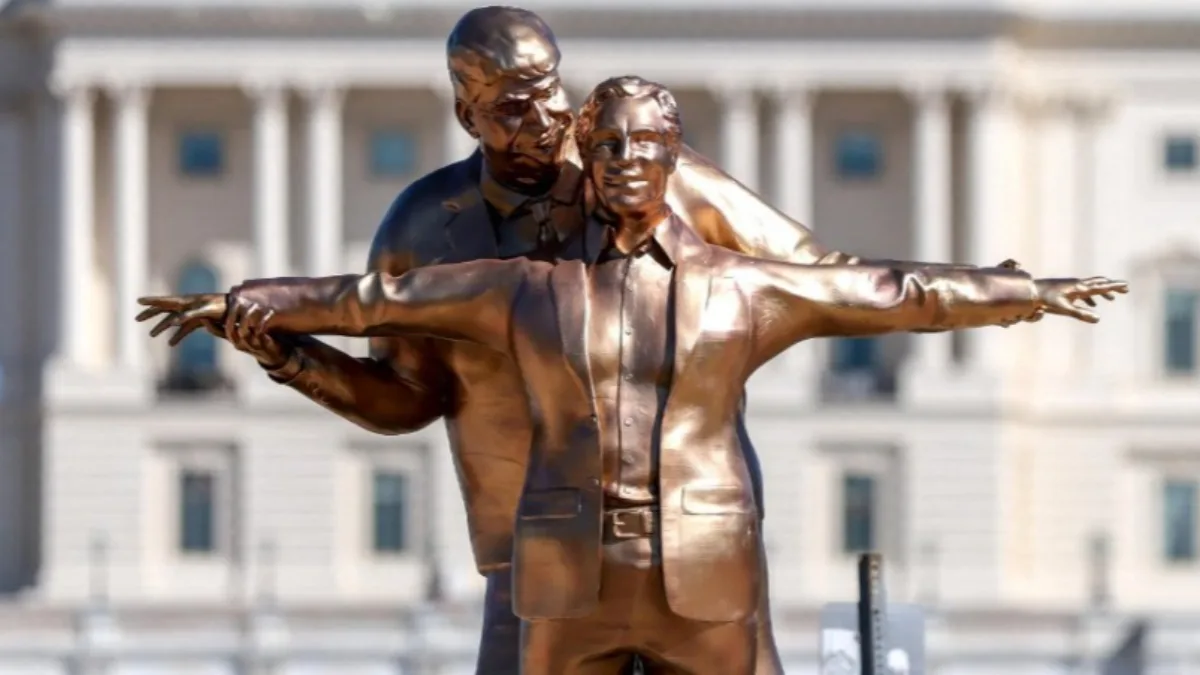 ‘Titanic love story’ between Trump and Epstein: Satirical statue in Washington cites ‘bond built on secret nude sketches’