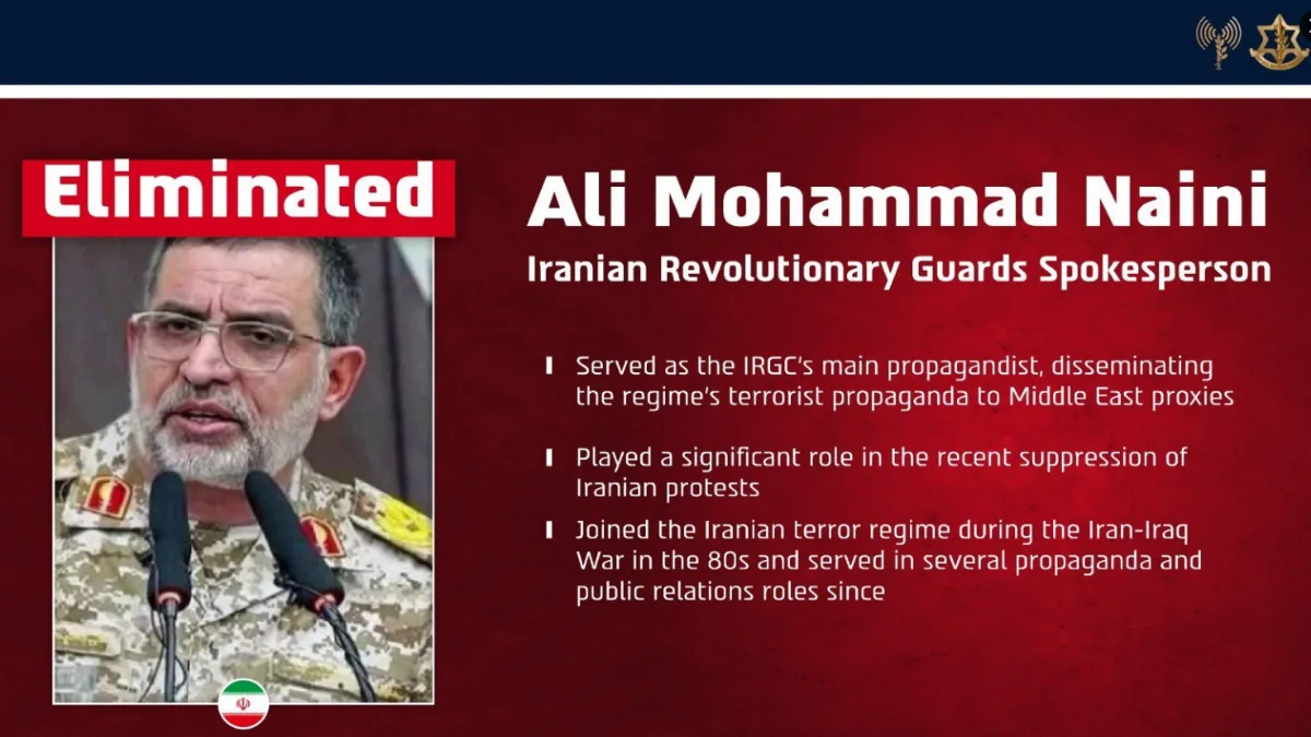IRGC spokesperson Ali Mohammad Naeini killed in US-Israeli strikes