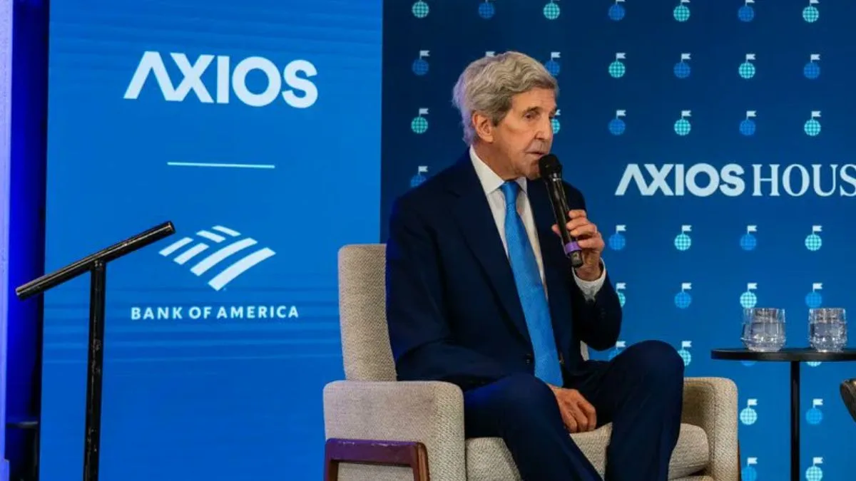 John Kerry speaks at an Axios event, discussing US decisions on Iran and Netanyahu’s war proposal