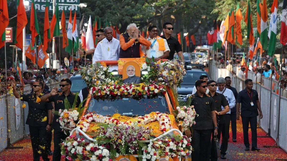 ‘People of Puducherry have decided to re-elect NDA’: PM Modi as massive crowds line up during roadshow