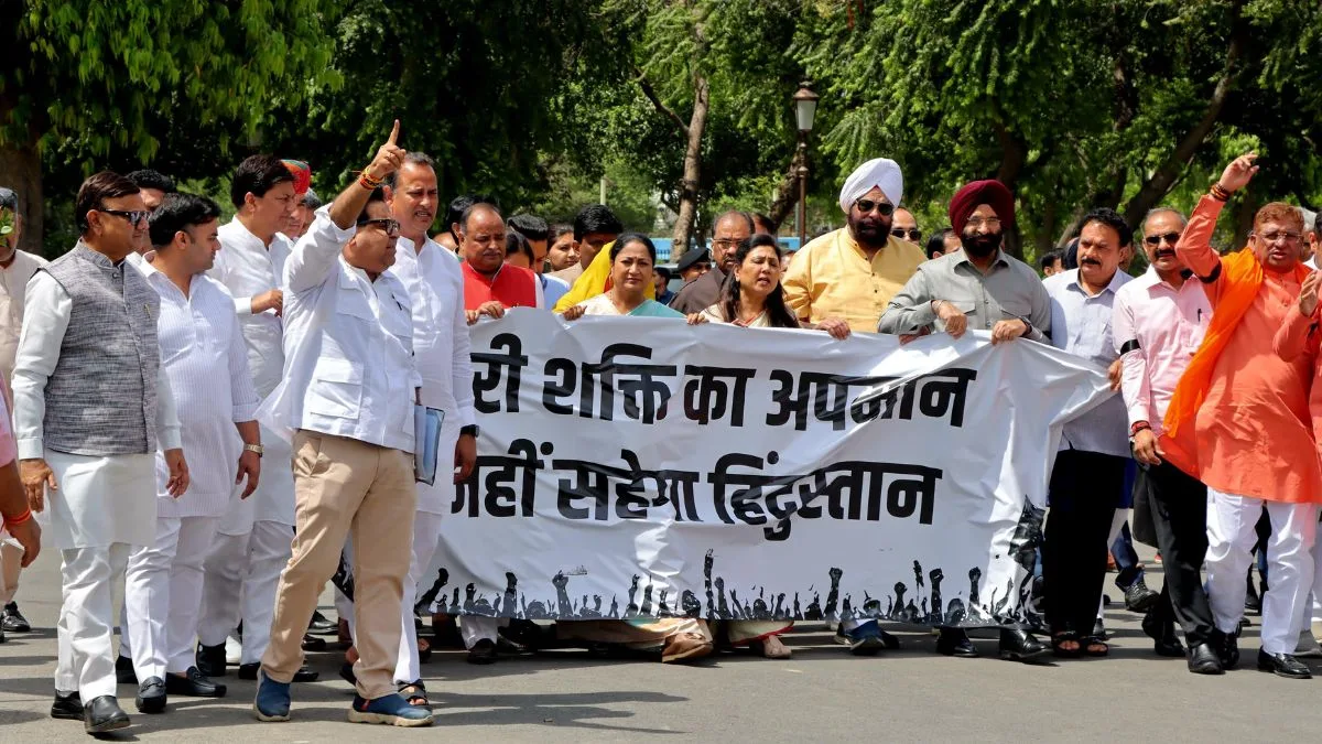 ‘India won’t tolerate…’: Delhi CM Rekha Gupta accuses Congress, INDI Alliance of blocking women’s reservation, BJP stages protest