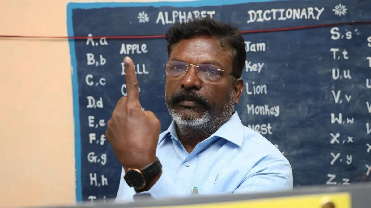 Thol. Thirumavalavan casts vote in Ariyalur during Tamil Nadu polls.jpg
