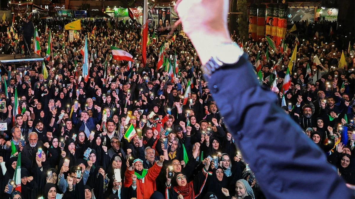 Crowd gathers in Tehran during anti-US protest amid ongoing West Asia tensions