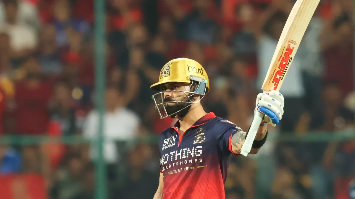 Royal Challengers Bengaluru's Virat Kohli celebrates after scoring a half-century during the Indian Premier League (IPL) 2026 match between Gujarat Titans and Royal Challengers Bengaluru at M. Chinnaswamy Stadium in Bengaluru on Friday, April 24, 2026. (Photo: IANS/Dhananjay Yadav)