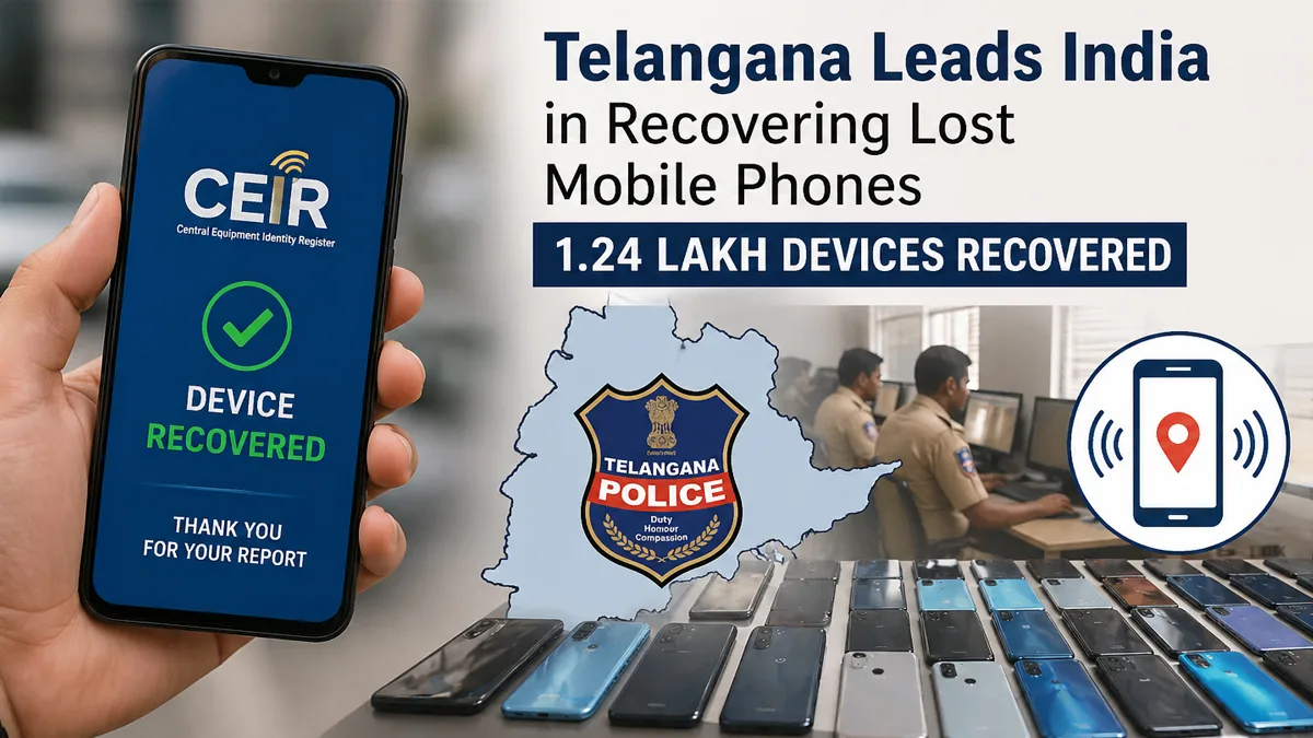 Telangana Tops in Recovering 1.24 Lakh Lost Mobile Phones