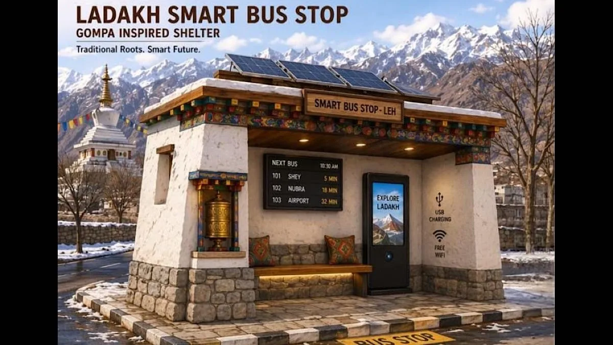 Leh to get eco-friendly smart bus shelters with heated seats, Wi-Fi & Ladakhi architecture