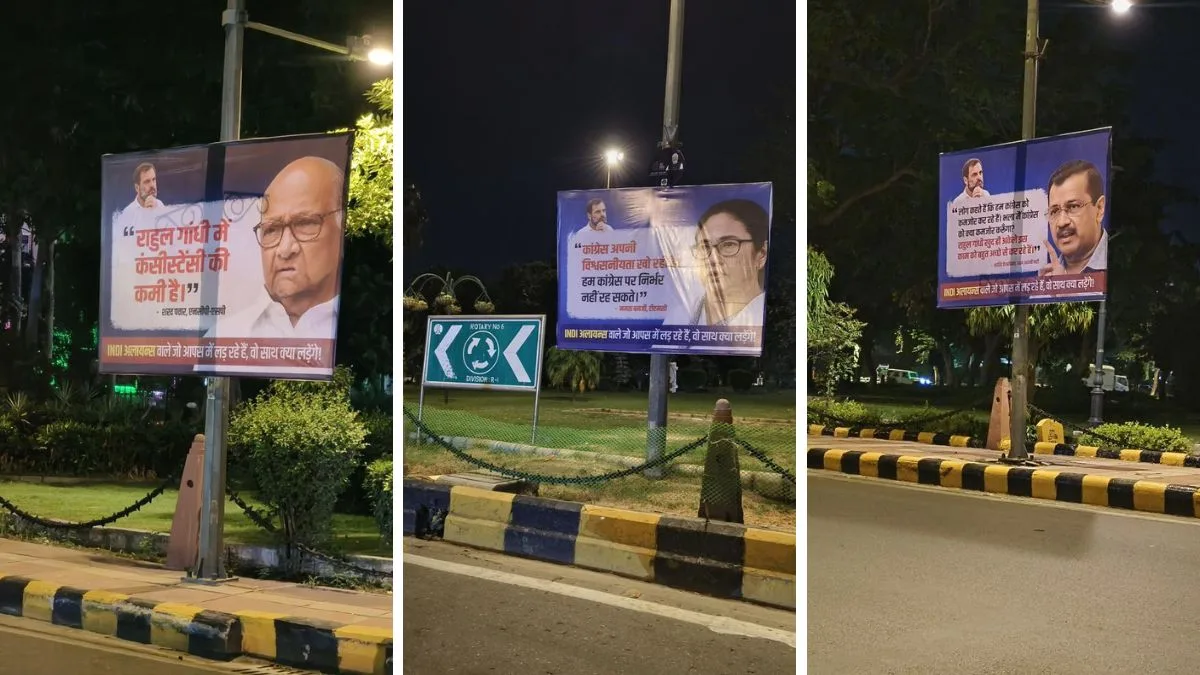 Ahead of INDIA bloc talks, posters dredging up allies’ old attacks on Rahul Gandhi surface in Delhi