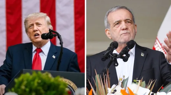 US President Donald Trump and Iranian President Masoud Pezeshkian amid debate over nuclear commitments and Iran's missile programme
