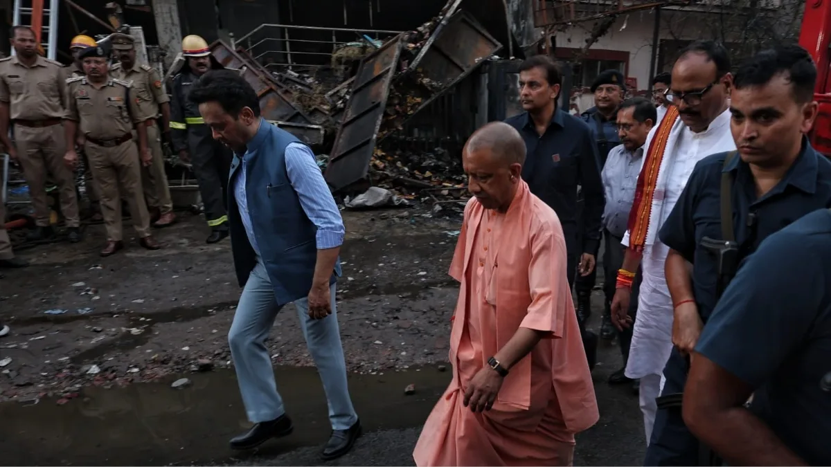Lucknow coaching centre fire: CM Adityanath cuts short Aligarh visit, rushes to tragedy spot to take stock of situation