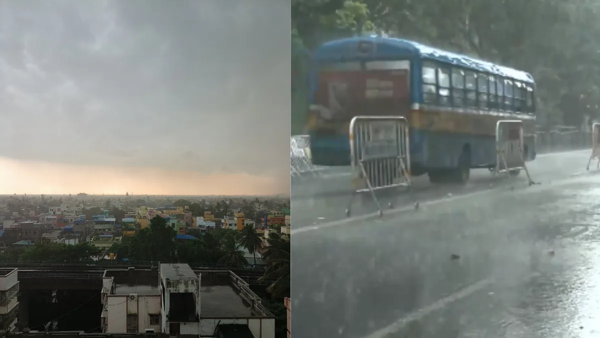Heavy rain lashes Kolkata, thunderous clouds fill skyline; red alert issued | Watch
