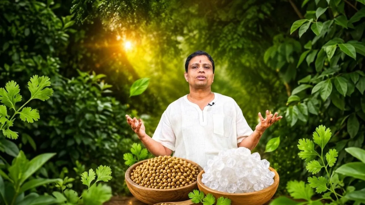 Acharya Balkrishna shares a traditional Ayurvedic remedy for acidity using coriander and mishri