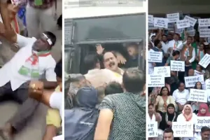 Congress stages nationwide protests over Rahul Gandhi’s detention, NEET paper leak; workers held in several states