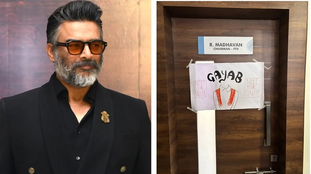 FTII students mock chairman R Madhavan over silence on NEET protest; ‘NEET for sale’ poster goes viral