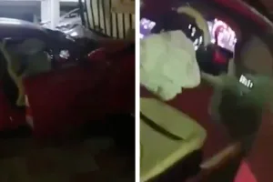 High-end Ferrari crashes into Hyderabad apartment gate, occupants flee leaving car behind