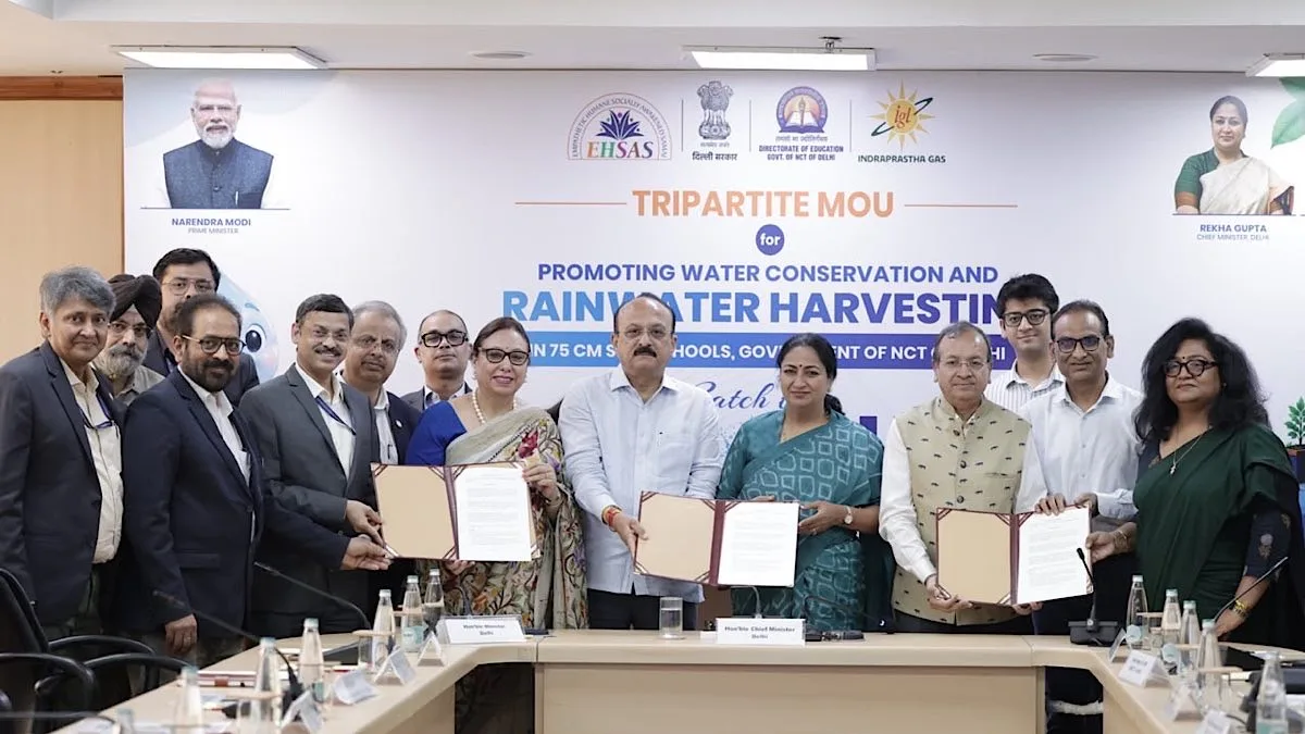 DoE, IGL, NGO sign MoU with Delhi govt for rainwater harvesting across CM Shree schools