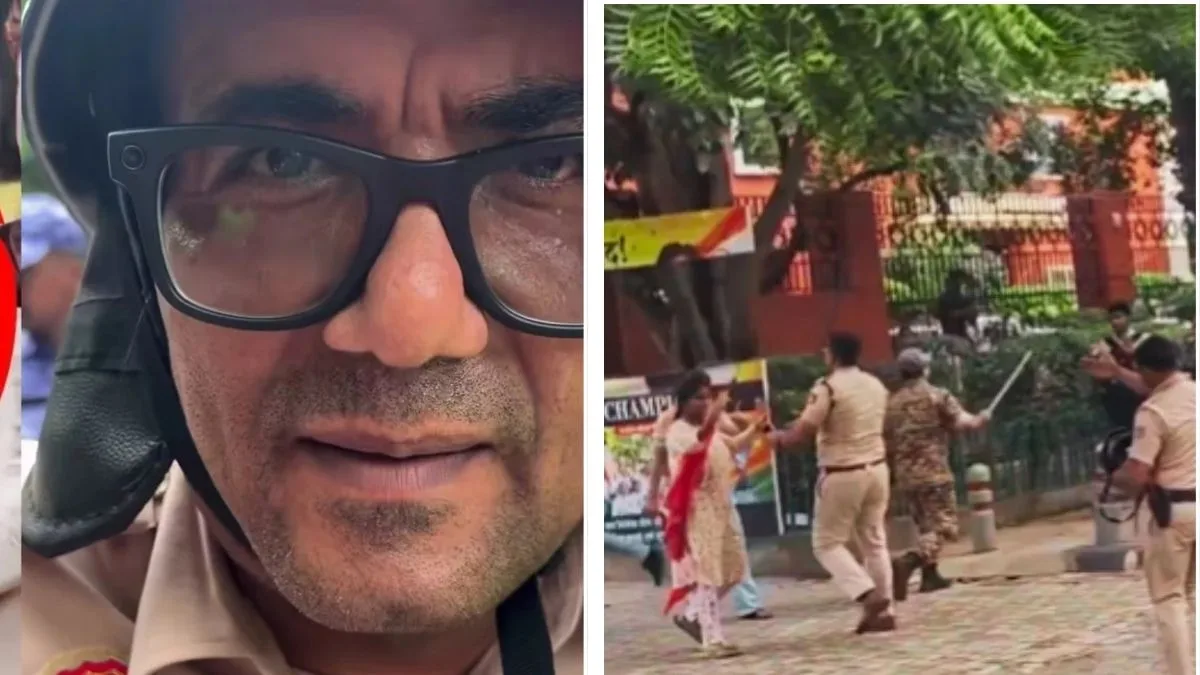 Delhi Police removes ADCP Sandeep Lamba from CJP protest duty after video shows him slapping woman